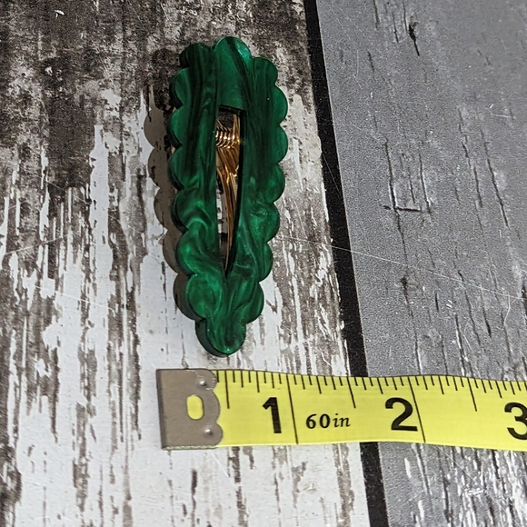 Green Acrylic Hair Barrette New! - Picture 3 of 5